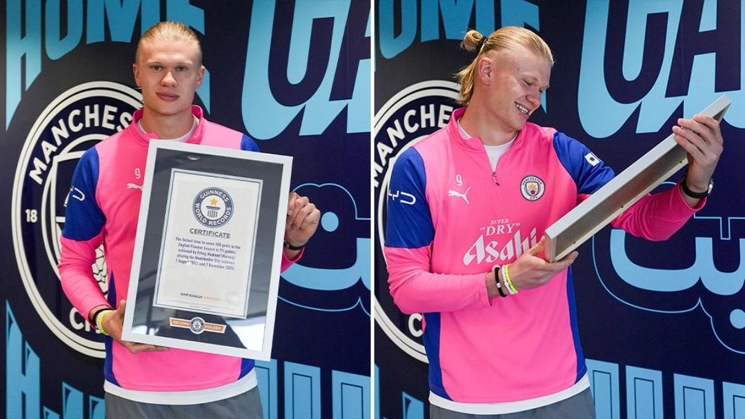 Erling Haaland recibe Record Guinness previo al arranque de la temporada