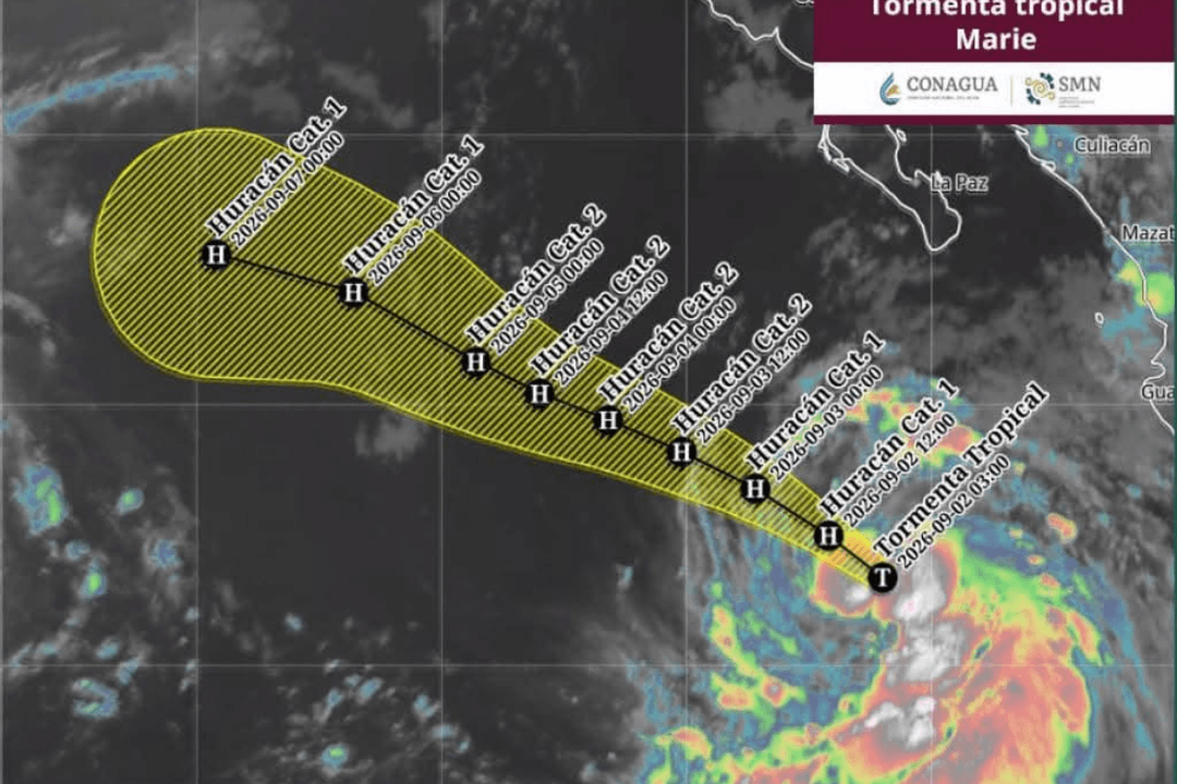 Marie se intensifica a huracán categoría 1; esta es su trayectoria
