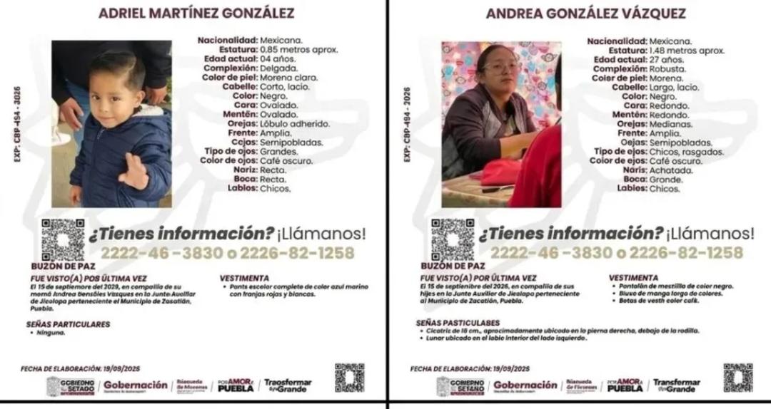 Puebla: Buscan a madre desaparecida junto a sus tres hijos